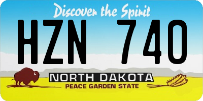 ND license plate HZN740