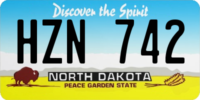 ND license plate HZN742