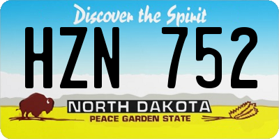 ND license plate HZN752