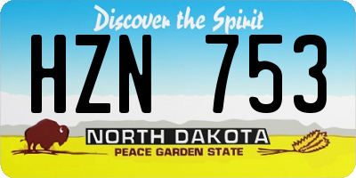 ND license plate HZN753