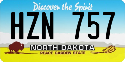 ND license plate HZN757