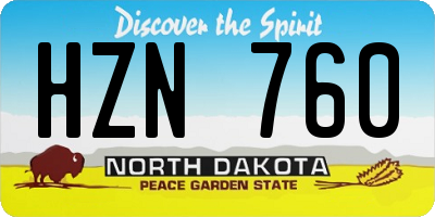 ND license plate HZN760