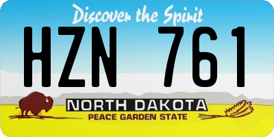 ND license plate HZN761
