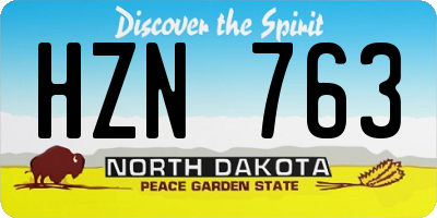 ND license plate HZN763