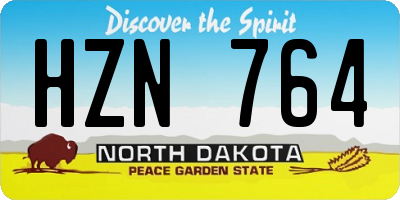 ND license plate HZN764
