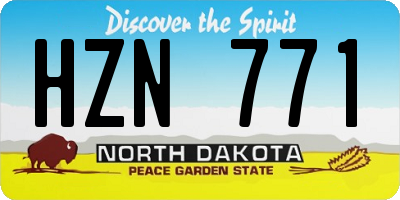 ND license plate HZN771
