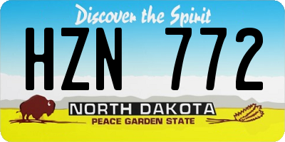 ND license plate HZN772
