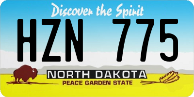 ND license plate HZN775