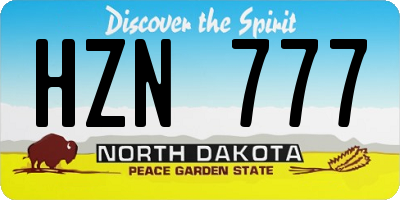 ND license plate HZN777