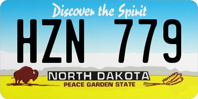 ND license plate HZN779