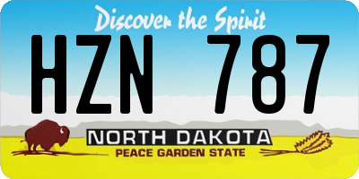 ND license plate HZN787