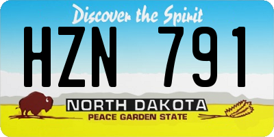 ND license plate HZN791