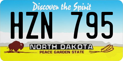 ND license plate HZN795