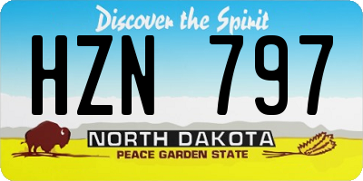 ND license plate HZN797