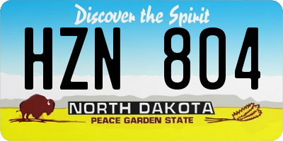 ND license plate HZN804