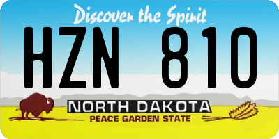 ND license plate HZN810