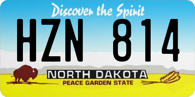 ND license plate HZN814
