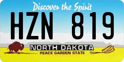 ND license plate HZN819