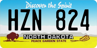 ND license plate HZN824