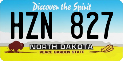 ND license plate HZN827