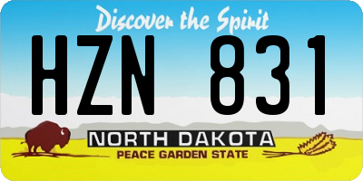 ND license plate HZN831