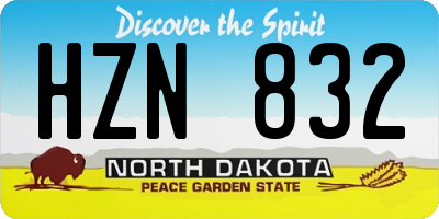 ND license plate HZN832