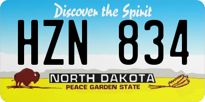 ND license plate HZN834