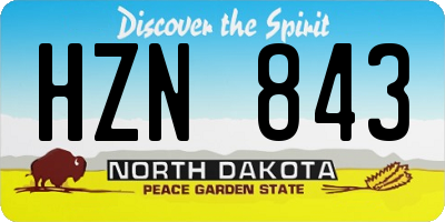 ND license plate HZN843