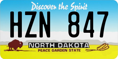ND license plate HZN847