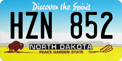 ND license plate HZN852