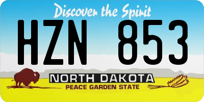 ND license plate HZN853