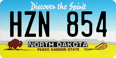 ND license plate HZN854
