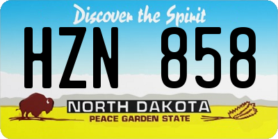 ND license plate HZN858