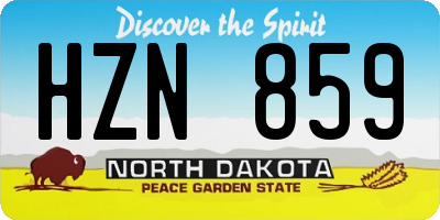 ND license plate HZN859