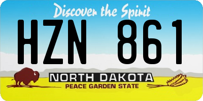 ND license plate HZN861
