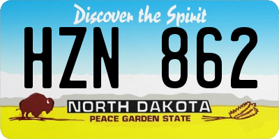 ND license plate HZN862