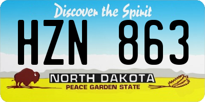 ND license plate HZN863