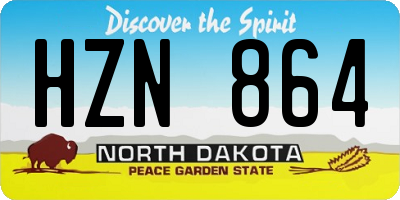 ND license plate HZN864
