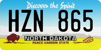 ND license plate HZN865