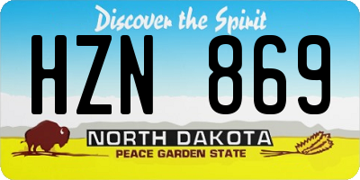 ND license plate HZN869