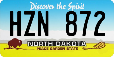 ND license plate HZN872
