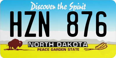 ND license plate HZN876