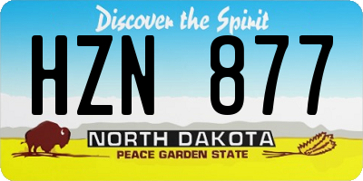 ND license plate HZN877