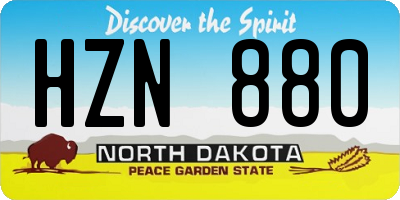 ND license plate HZN880