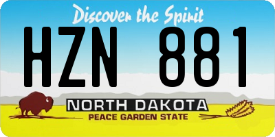 ND license plate HZN881