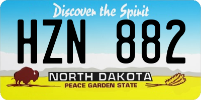 ND license plate HZN882