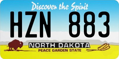 ND license plate HZN883