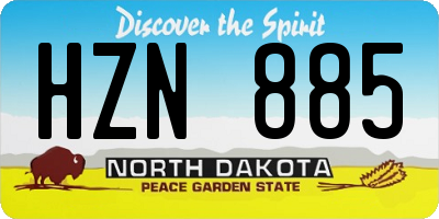 ND license plate HZN885