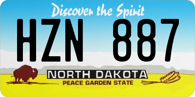 ND license plate HZN887