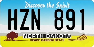 ND license plate HZN891